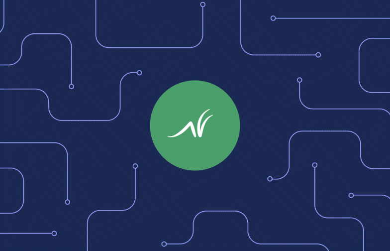 This is an animated GIF with the Grasshopper Bank logo mark symbolizes the moving parts of technology.